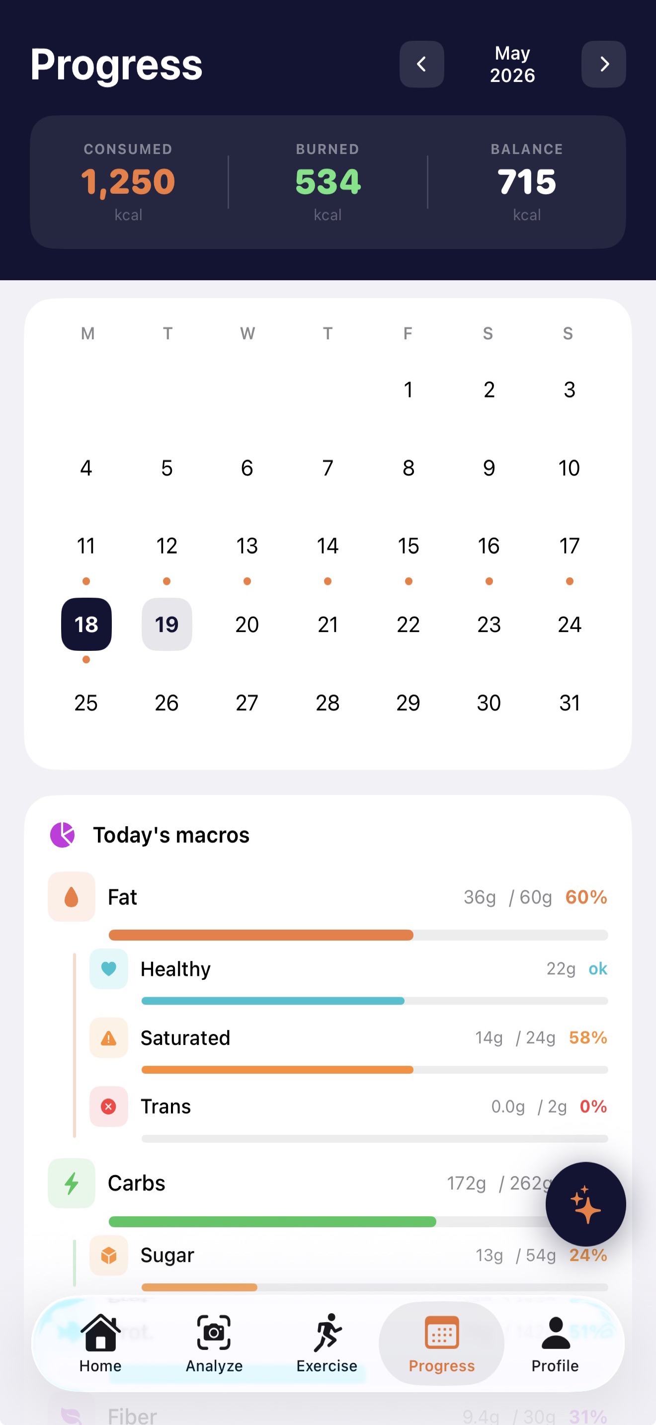 Progress calendar